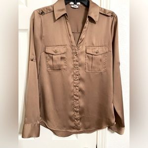 Express Gold Military Style Button Down